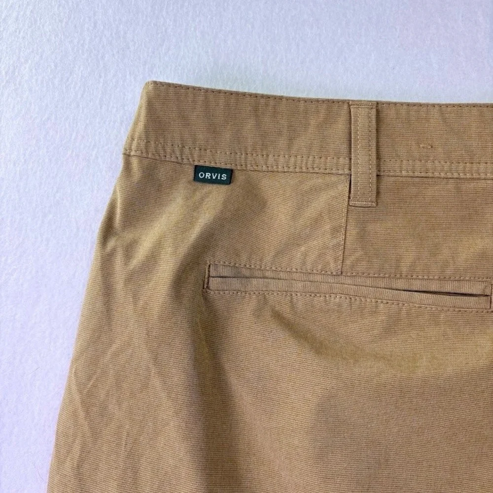 Orvis Performance Shorts Mens 38 Tan Good Hiking Utility Tool Pocket - Picture 8 of 9